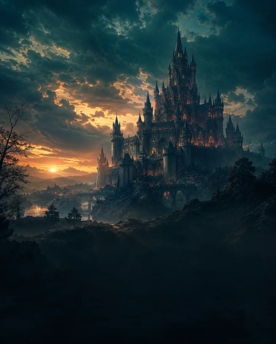 Castelo ao entardecer representando publicação
